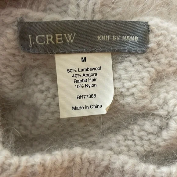 J CREW Hand Knit Lambswool Angora Sweater - Picture 6 of 10